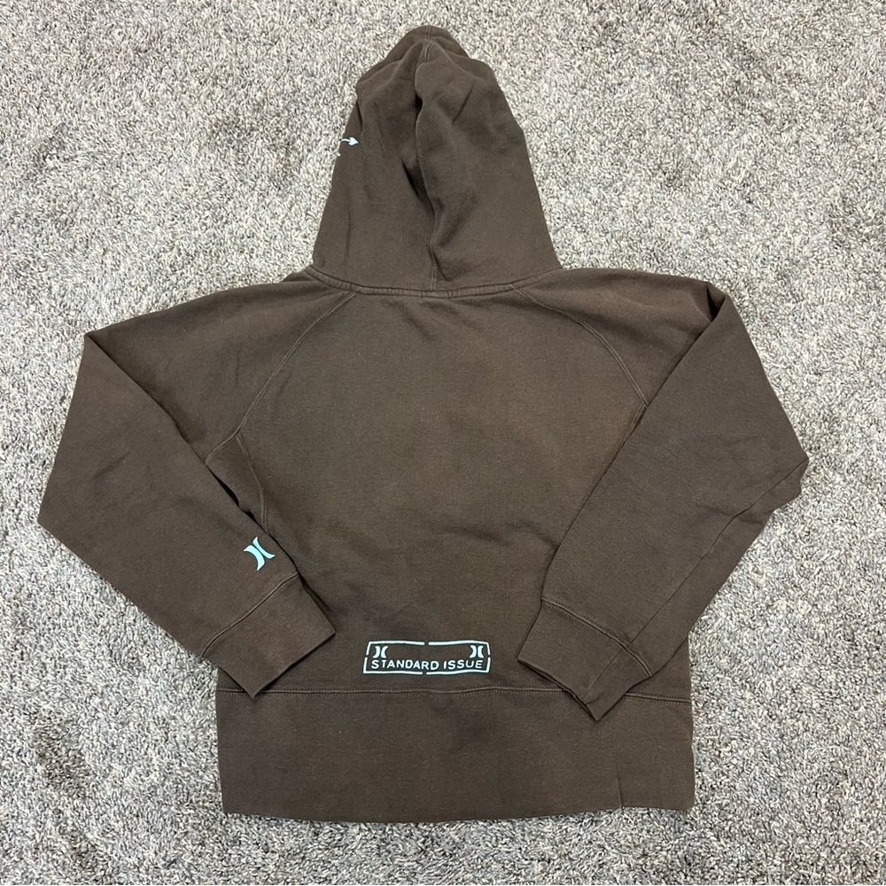 Vintage y2k Hurley sweatshirt womens medium brown blue hoodie surf skate‎ grunge - Picture 3 of 9